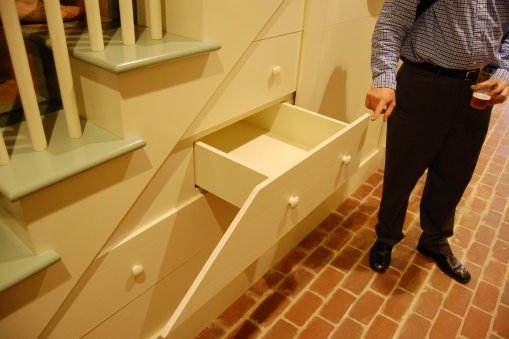 Built-In Drawers Under Stairs